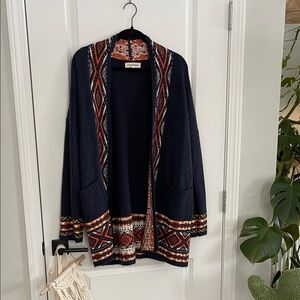 Lucky Brand Navy and Orange Cardigan